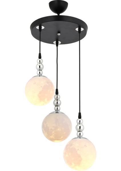 Krater 3’lü 3D Başlıklı Sarkıt Avize – Modern Dekoratif Aydınlatma modelleri