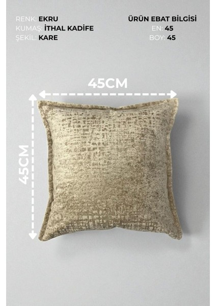 Ithal Kadife Dekoratif Kırlent Kılıfı 45X45 cm – Yumuşak Dokulu Kare Yastık ve Ev Aksesuarı modelleri