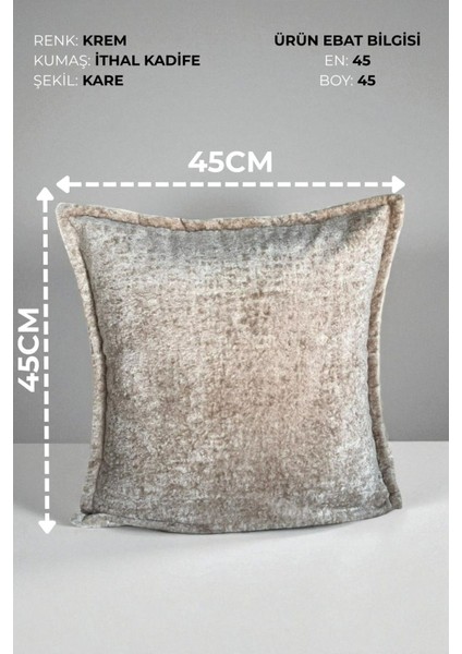 SAFARI-01 İthal Kadife Dekoratif Kırlent Kılıfı 45x45 cm – Yumuşak Dokulu Kare Yastık ve Ev Aksesuarı modelleri