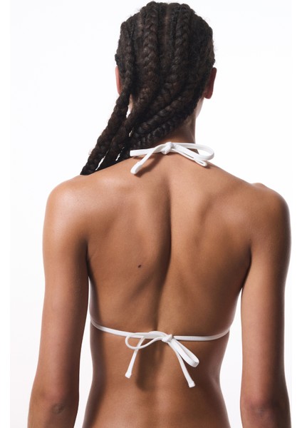 Adeline Boncuk Detaylı Beyaz Bikini Üstü - Gamze Erçel Koleksiyonu