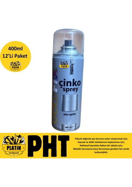 Çinko Sprey 400 ml ( 12 Adet ) modelleri