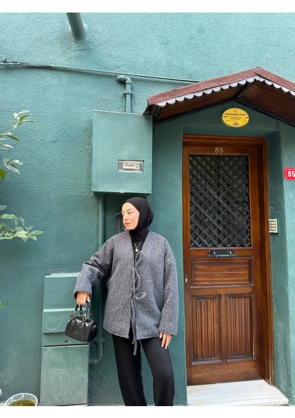 Önden Bağlamalı Kırçıllı Ceket