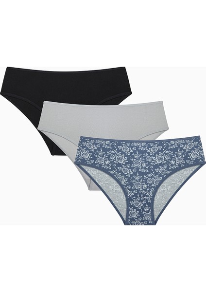 Simple Roses Çok Renkli 3lü Cover Slip Külot