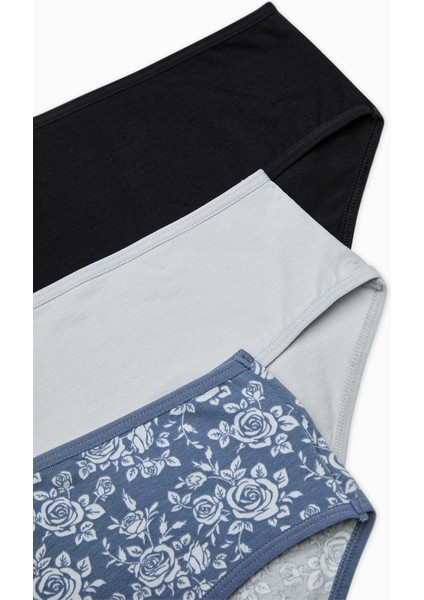 Simple Roses Çok Renkli 3lü Cover Slip Külot