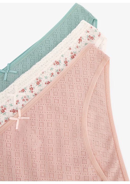 Karışık Renk Soil Blossom Düşük Bel Pointel 3'lü Slip Külot