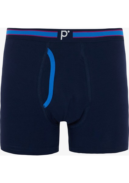 Erkek Bluedot Çizgili Organik 3'lü Boxer