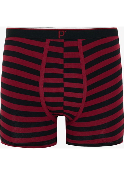 Erkek Red Line Çizgili 3'lü Organik Boxer