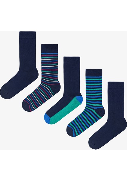 Erkek Color Line Çizgili 5'li Kışlık Soket Çorap