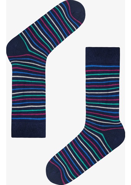 Erkek Color Line Çizgili 5'li Kışlık Soket Çorap