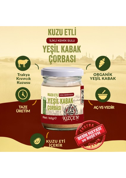 Kuzu Etli Ilikli Kemik Sulu Yeşil Kabak Çorbası (165 Gram) fiyatları