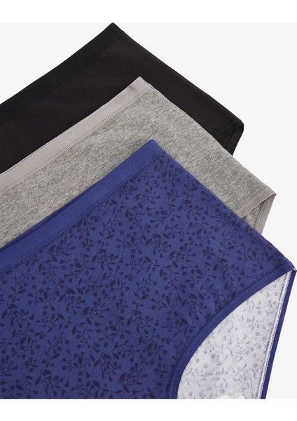 Crunchy Yaprak Desenli Yüksek Bel 3'lü Slip Külot