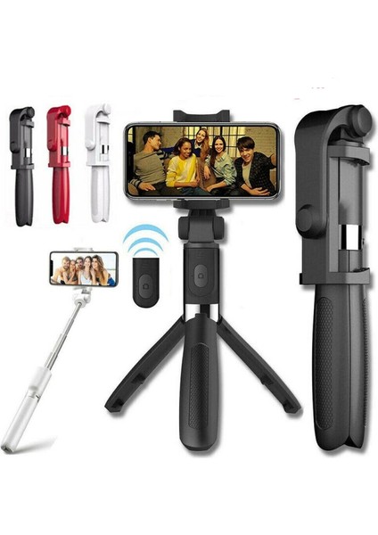 Selfie Stick L01 Bluetooth Kumandalı Selfie Çubuğu Tripod Monopod (5148)