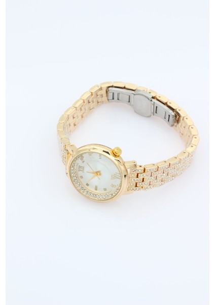 Stil Incisi Gold Luxury Watch, Beyaz Zirkon Taşlı Çelik Saat fiyatları