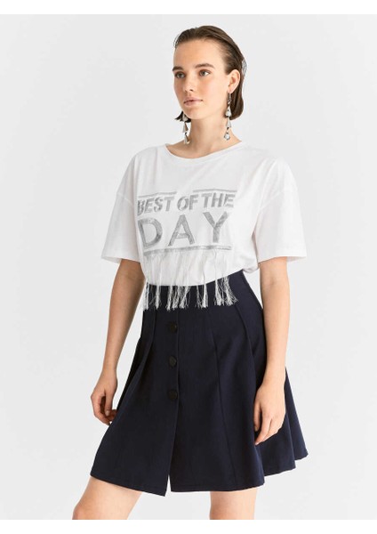 Piliseli Mini Etek Lacivert K2015029_015