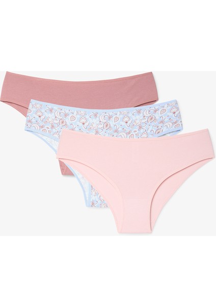 Blue Story Şal Desenli Düşük Bel 3'lü Slip Külot