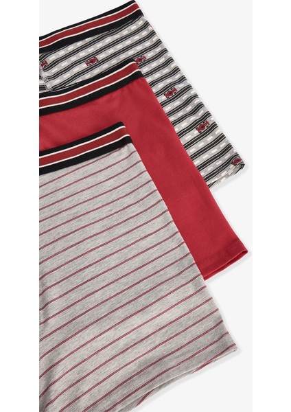 Erkek Red Dots Puantiye Desenli Organik 3'lü Boxer