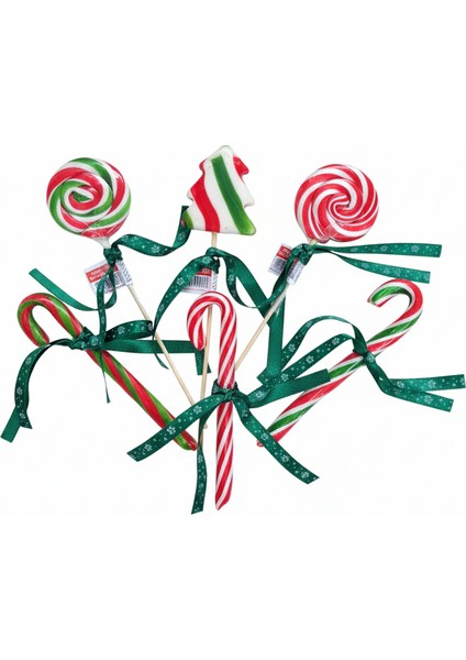 Yılbaşı Hediyelik Karma Baston Şeker Sosyete Şeker Çam Ağacı Şeker Karışık 6 Adet