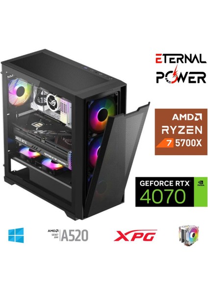 E.power Ryzen 7 5700X 32G Ddr4 1tb M.2 RTX4070 A520 M750W