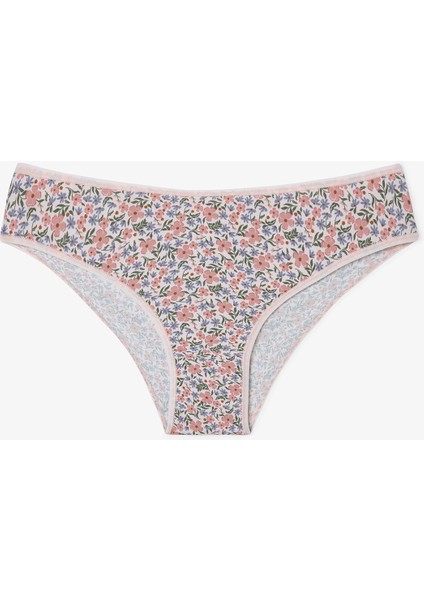 Cute Flower Çiçek Desenli Düşük Bel 3'lü Slip Külot