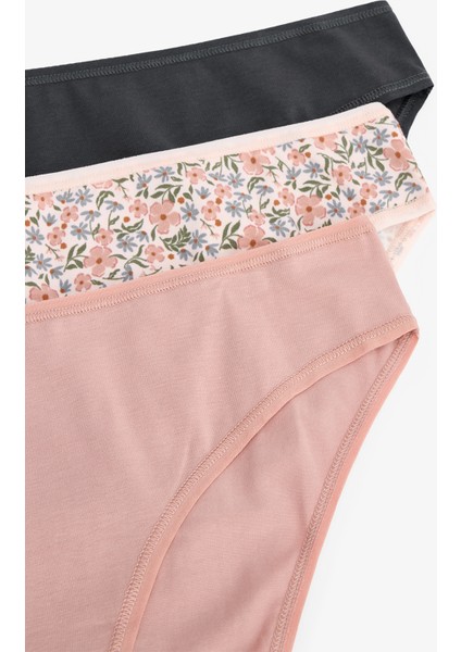Cute Flower Çiçek Desenli Düşük Bel 3'lü Slip Külot