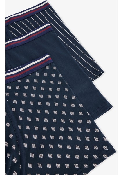 Erkek Navy Organik 3'lü Boxer