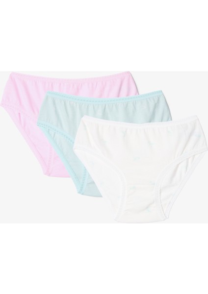 Kız Çocuk Pollen Çıtır Çiçek Desenli Pamuklu 3'lü Külot