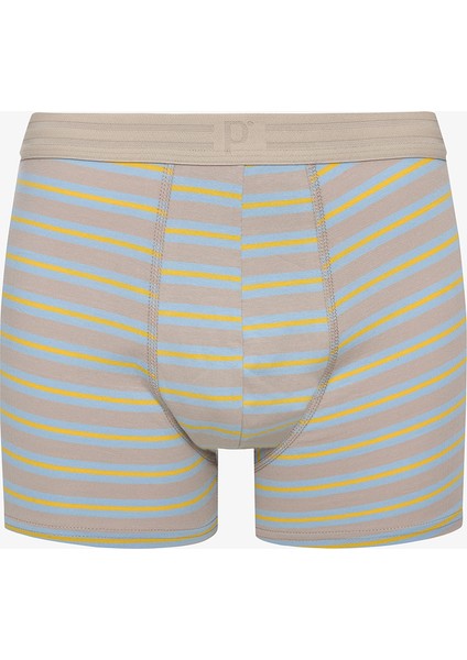 Erkek Pamuklu Blue Design Çok Renkli 3lü Boxer