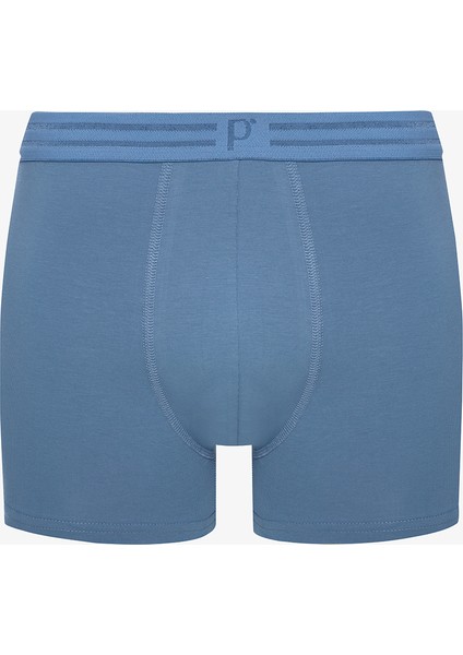 Erkek Pamuklu Blue Design Çok Renkli 3lü Boxer