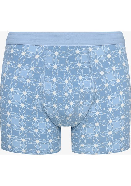 Erkek Pamuklu Blue Design Çok Renkli 3lü Boxer