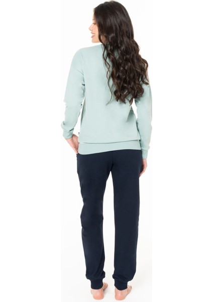 U.s Polo Assn. 20121 Kadın Uzun Kollu Bisiklet Yaka Paçası Bantlı Rahat Ev Giyim-Mint modelleri