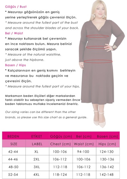 Kadın Kahve Kruvaze Yaka Büyük Beden Esnek Maxi Elbise