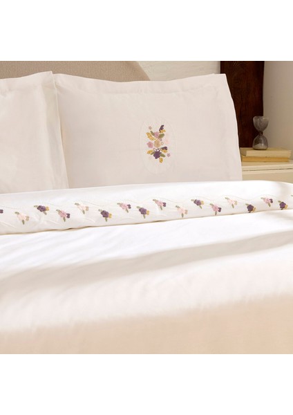 Rosven Nakışlı Çift Kişilik Nevresım Takımı Beyaz modelleri