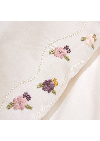 Rosven Nakışlı Çift Kişilik Nevresım Takımı Beyaz fırsatları