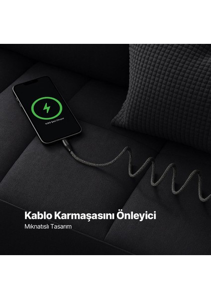 Usb-C - Usb-C Mıknatıslı 100CM 60W Örgü Hızlı Şarj Kablosu 2DK61S fırsatları