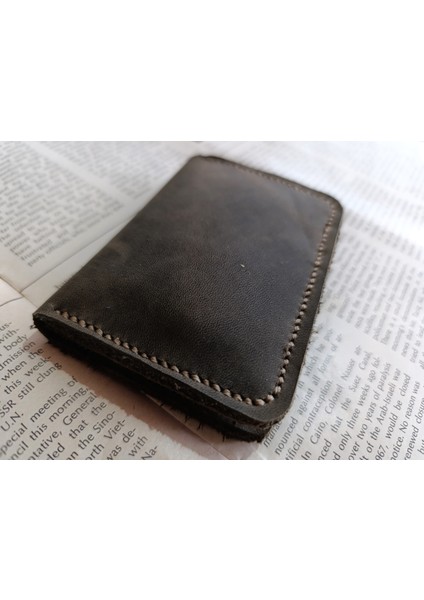 Hakiki Deri Üst Kalite Tamamen El Emeği Minimalist Cüzdan 15.5X10.5 cm XX84