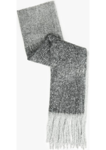 Kırçıllı Yumuşak Dokulu Püsküllü Uzun Atkı