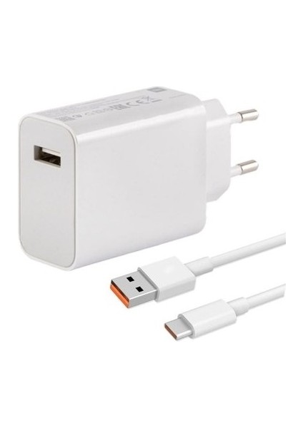 Redmi Note 10 Için Xiaomi 33W Type-C Süper Hızlı Şarj Adaptörü Mdy-11-Ez – Beyaz