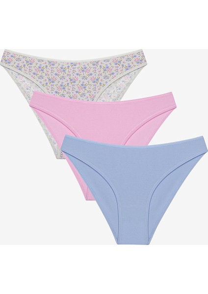 Violet Daisy 3lü Çok Renkli Slip Külot