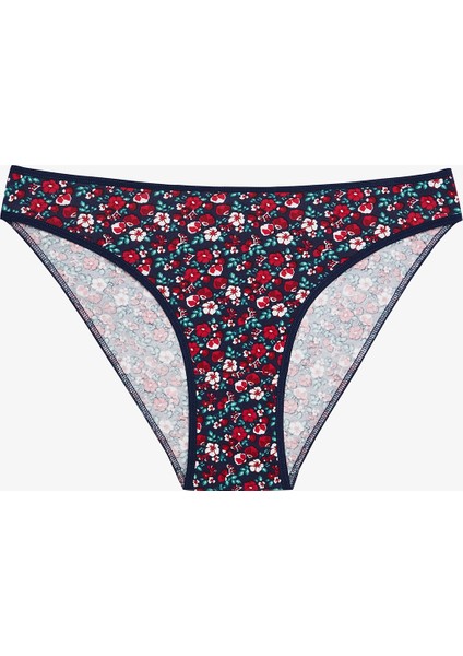 Cheerful Çiçek Desenli Normal Bel 3'lü Külot