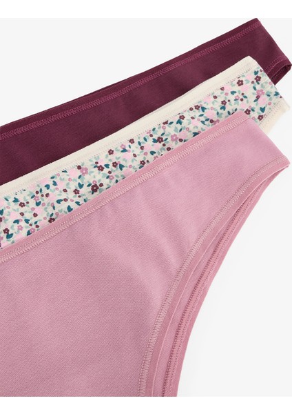 Ditsy Dance Çiçekli Normal Bel 3'lü Brazilian Külot