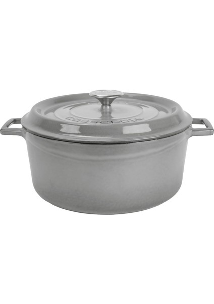Yuvarlak Döküm Trendy 24 cm Tencere Gri
