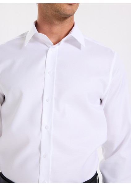 Slim Fit Sumos Yaka Armürlü Beyaz Erkek Gömlek F5WM-GML 2580 fırsatları