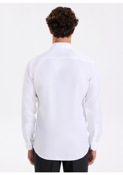 Slim Fit Sumos Yaka Armürlü Beyaz Erkek Gömlek F5WM-GML 2580 indirimleri