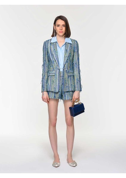 Zincir Detaylı Çizgi Desenli Ceket Standart Renk Y1916008_089 modelleri