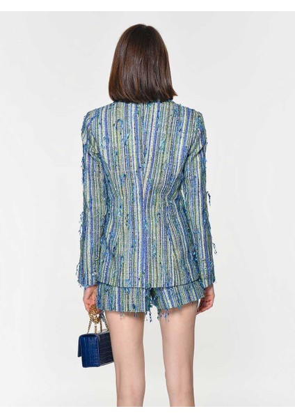 Zincir Detaylı Çizgi Desenli Ceket Standart Renk Y1916008_089 fırsatları