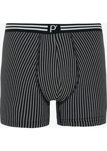 Erkek Race Geometrik Desenli Organik Normal Bel 3'lü Boxer