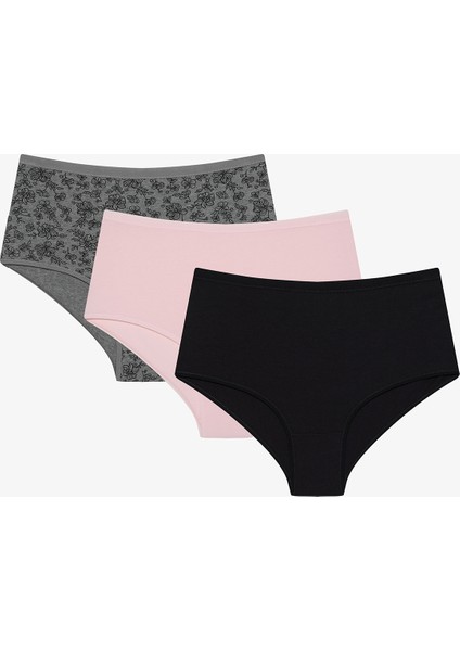 Black Chic 3lü Çok Renkli Highwaist Slip Külot