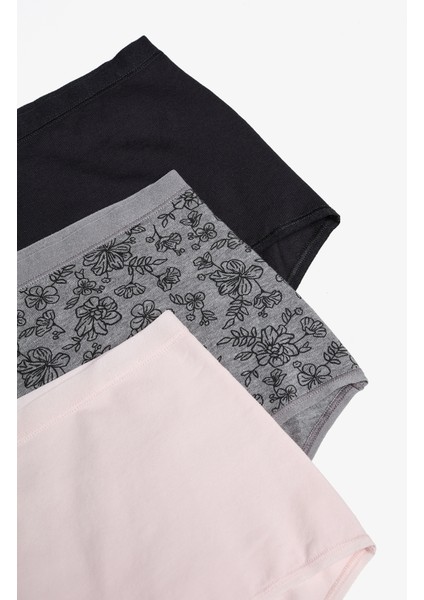 Black Chic 3lü Çok Renkli Highwaist Slip Külot