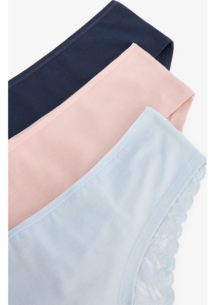 Karışık Renk Skyway Dantel Detaylı Düşük Bel 3'lü Hipster Külot