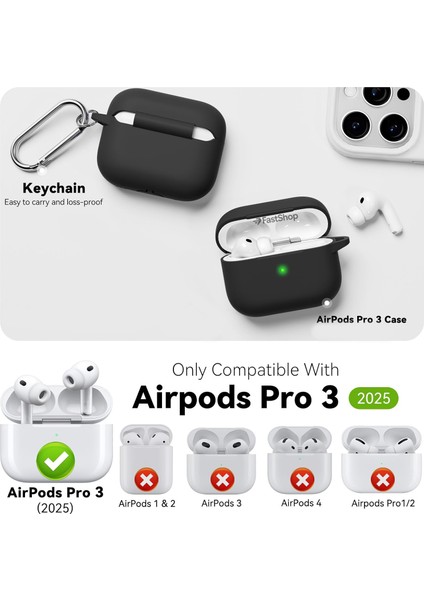 Airpods Pro 3. Nesil Uyumlu Darbe Emici Kancalı Silikon Kılıf fiyatları